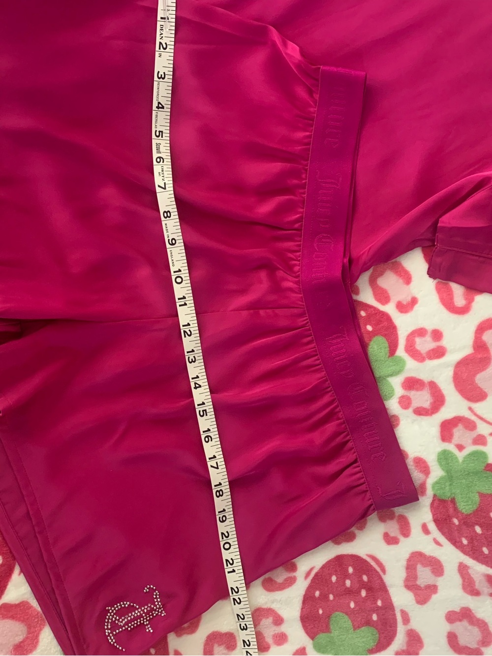 Juicy Couture Silky Satin Bling Pajama Set Raspberry Rave Large NWT - Picture 13 of 15